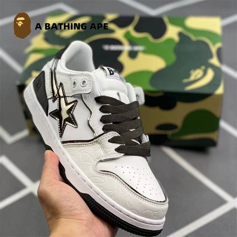 A BATHING-APE Bape-STA SK8 NO.93 Classic Low Help Flash Star Contrast Fashion Board Shoes Casual Skateboarding Shoes Unisex