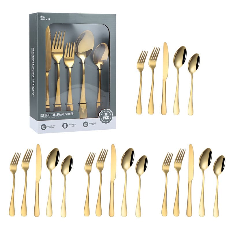 Home & Garden 20/24/60 piece set pattern stainless steel cutlery knife, fork and spoon hotel western steak knife and fork