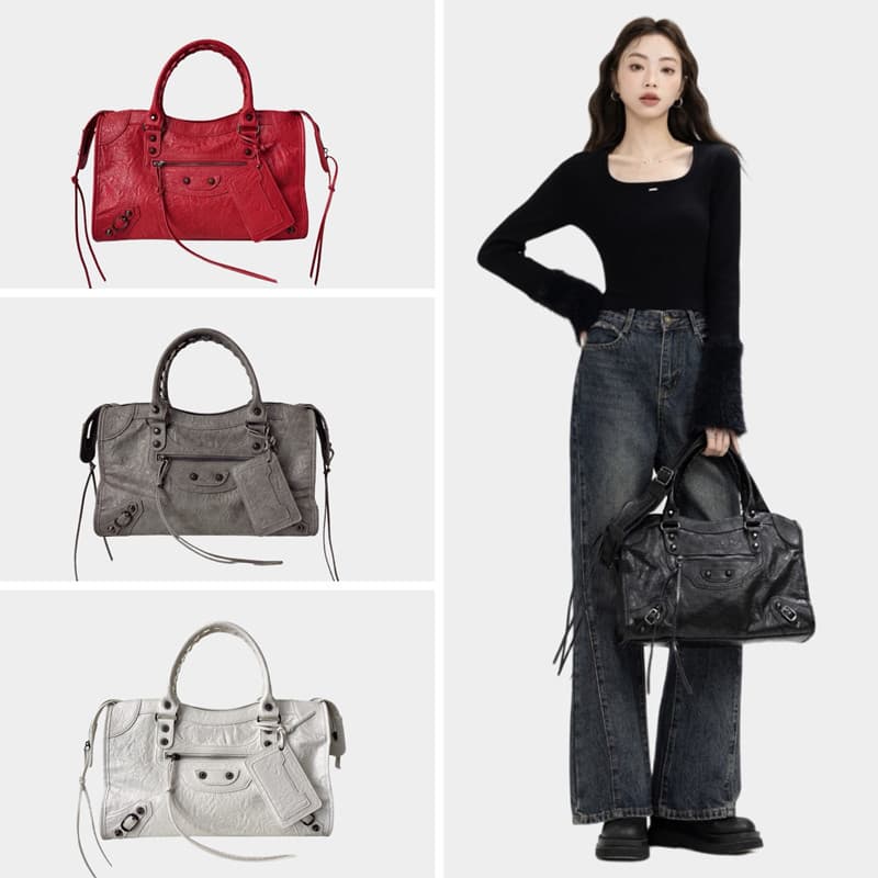Paris Rivet Motorcycle INS Hot Girl French High-end Trend Handbag Pillow Single Shoulder Crossbody Bag
