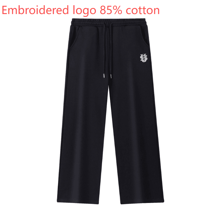 Unisex Heavyweight Sweatpants - 85% Cotton US Flag Embroidered Joggers, Streetwear Casual Pants