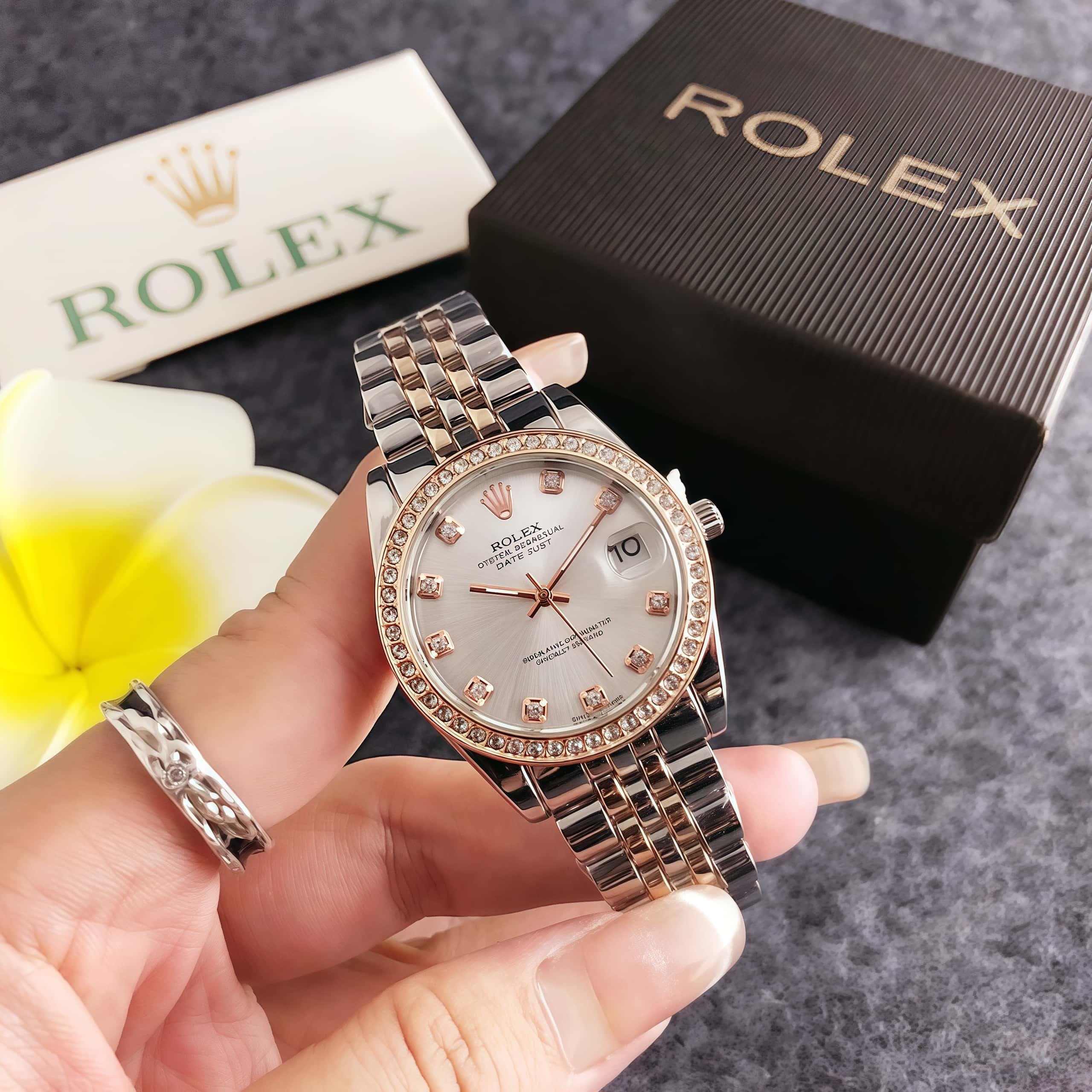 Montre de luxe Datejust pour femme, mouvement à quartz haut de gamme, bracelet en acier, cadeau idéal pour les fêtes et les anniversaires.