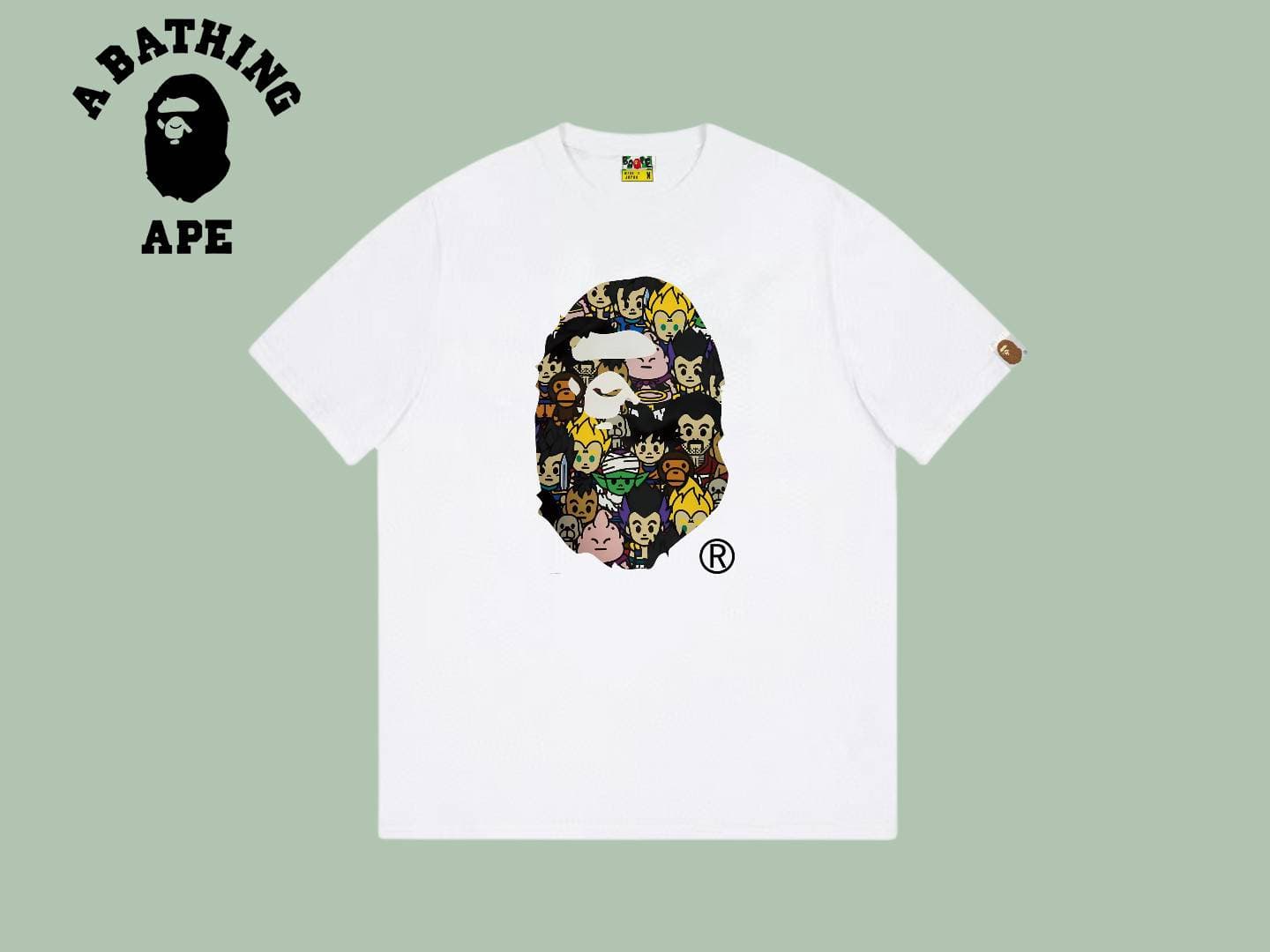 A BATHING APE BAPE-BAPE X Dragon Ball SUPER Collaboration Cartoon Pattern Short Sleeved T-shirt Made Of Pure Cotton Fabric