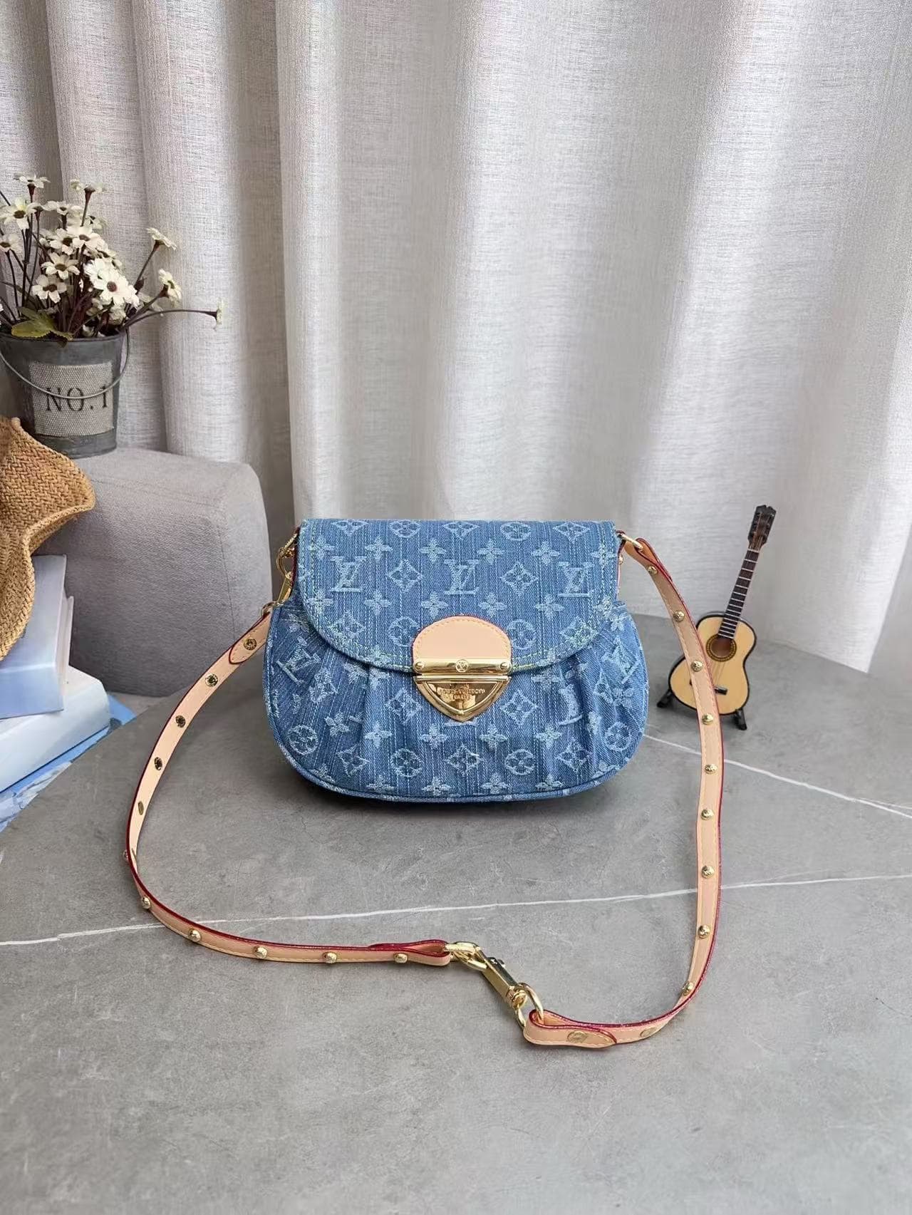 Sac en denim Louis Vuitton classique et tendance, sac décontracté en coquillage, sac bandoulière multifonctionnel, sac à main, sac de luxe minima