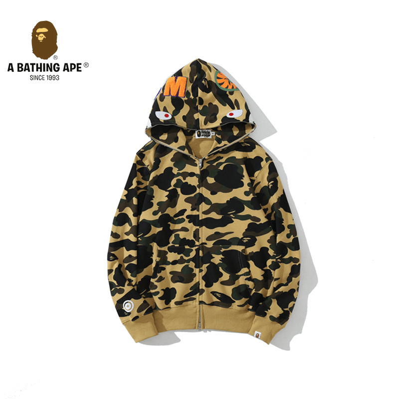 Sweat à capuche entièrement zippé Shark en coton pur de haute qualité pour hommes et femmes