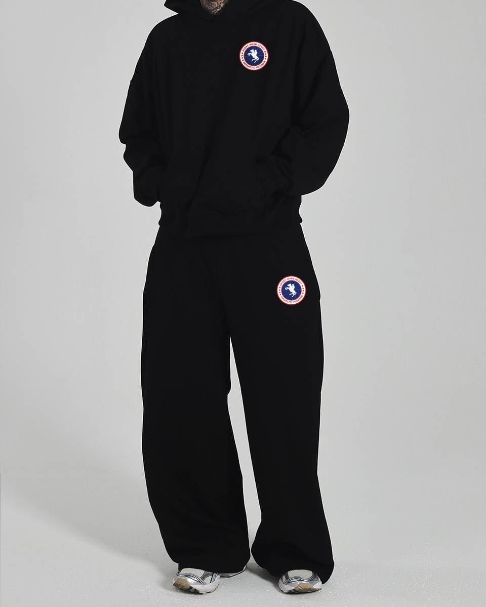 Men's Clothing High Street Casual Pants Sweatpants Overalls Loose Fitness Splicing Contrast Color Elastic Waist Pants