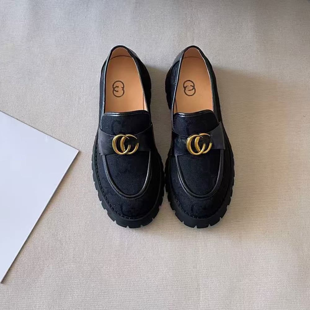 Mocassins à enfiler polyvalents en cuir, petits modèles, pour femmes, collection 2025, style transfrontalier, avec mors.