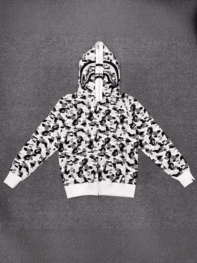 A BATHING APE ABC Camo Shark Full Zipper Double Layer Hoodie High Quality Pure Cotton Version SHARK FULL ZIP HOODIE MENS AND WOMEN
