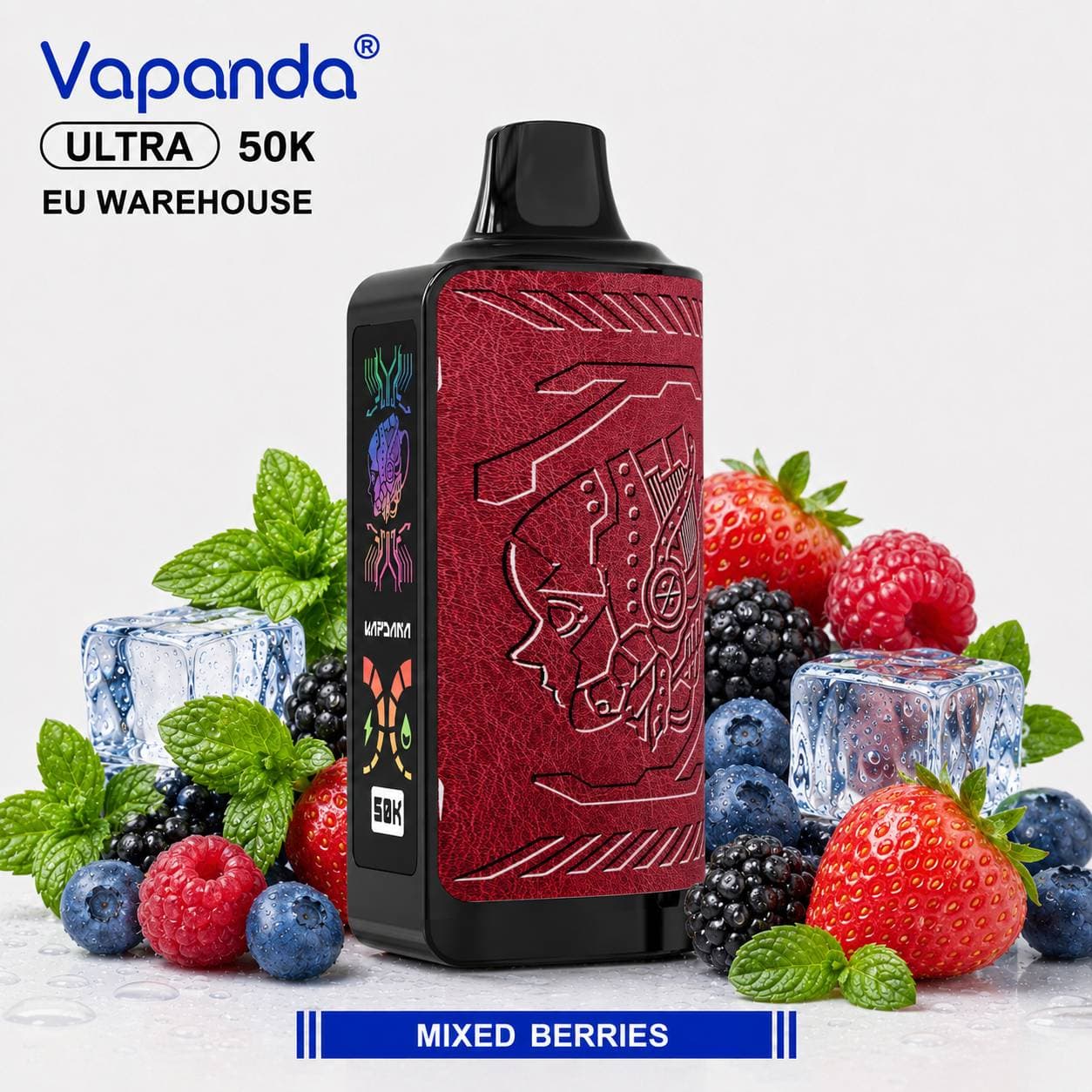 1 pièce Vapanda Ultra 50k Puff Vape Jetable Mesh Coil Rechargeable E-cigarette Vapes Box Entrepôt UE