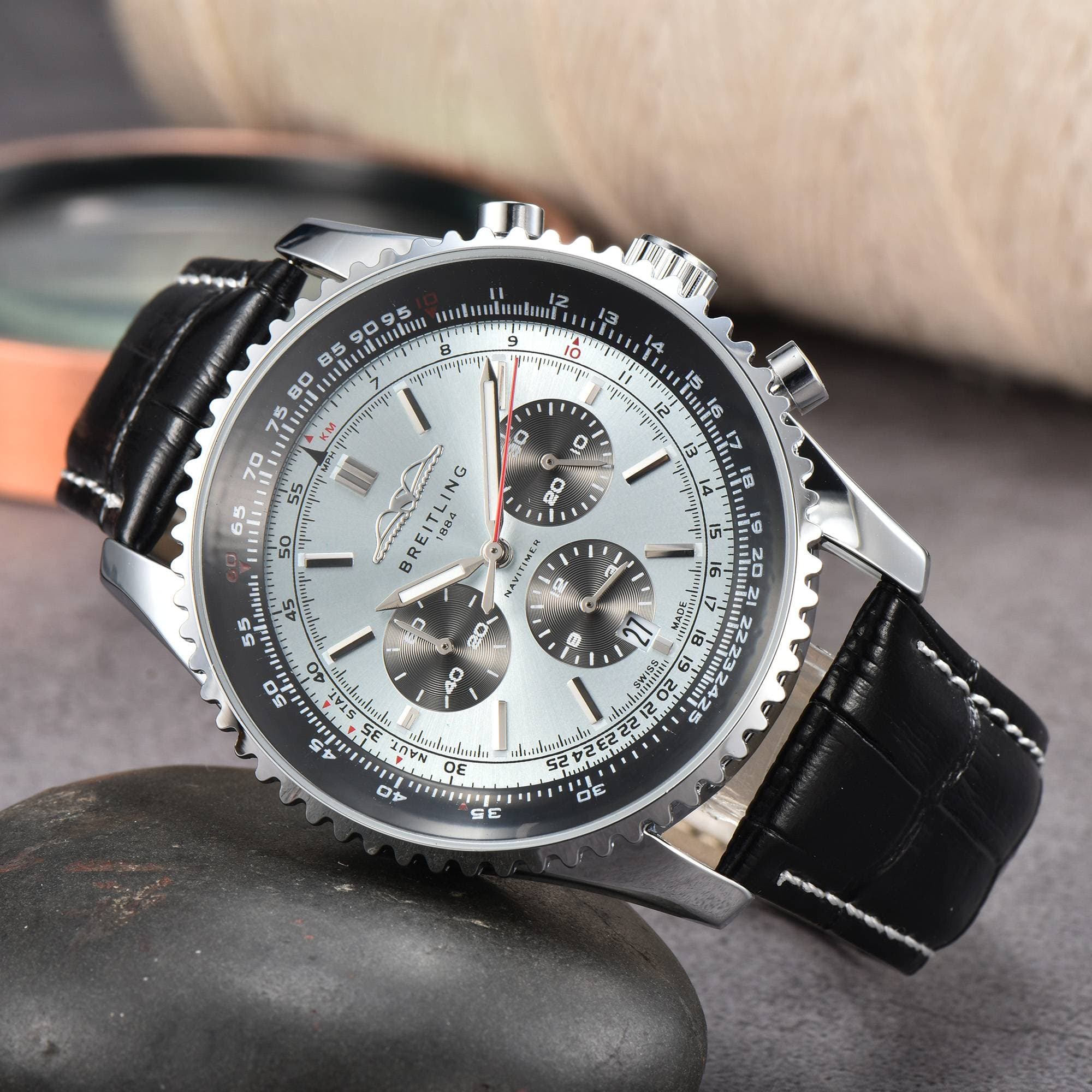 Chronographe d'aviation montre mécanique hommes cadran panda généreux mode modèles d'affaires classiques
