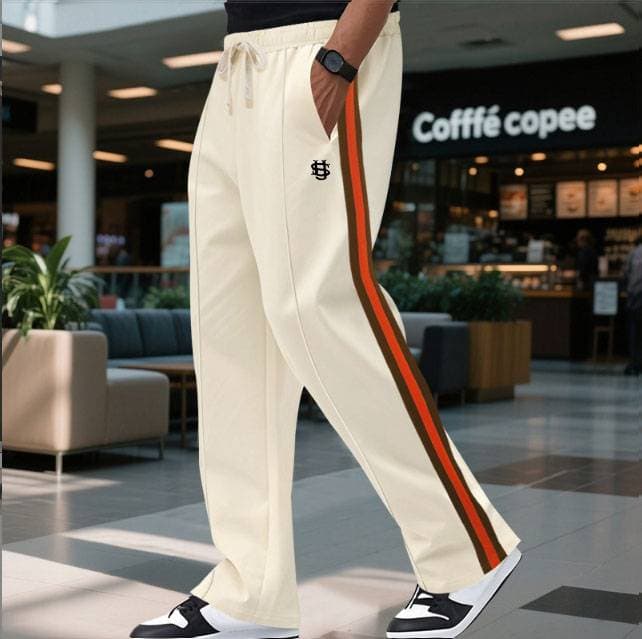 Men's Hip-Hop Flared Pants - American Retro Stripe Joggers | Elastic Waist Casual Trousers