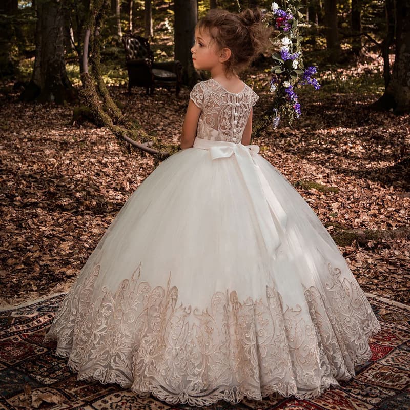 Children's Dress Princess Dress Girl Fluffy Tulle Host Piano Performance Costume Birthday Evening Dress Flower Girl Wedding Dress Tulle Skirt