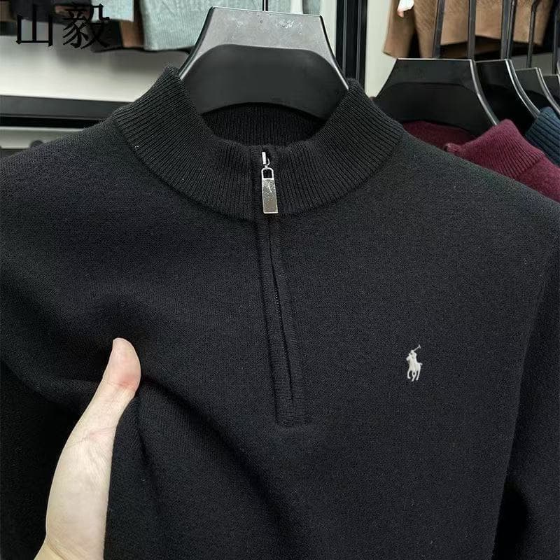 Pull mi-montant décontracté et tendance pour homme Lav-Xiaoma, collection automne-hiver, veste chemise chaude en maille zippée, taille 8
