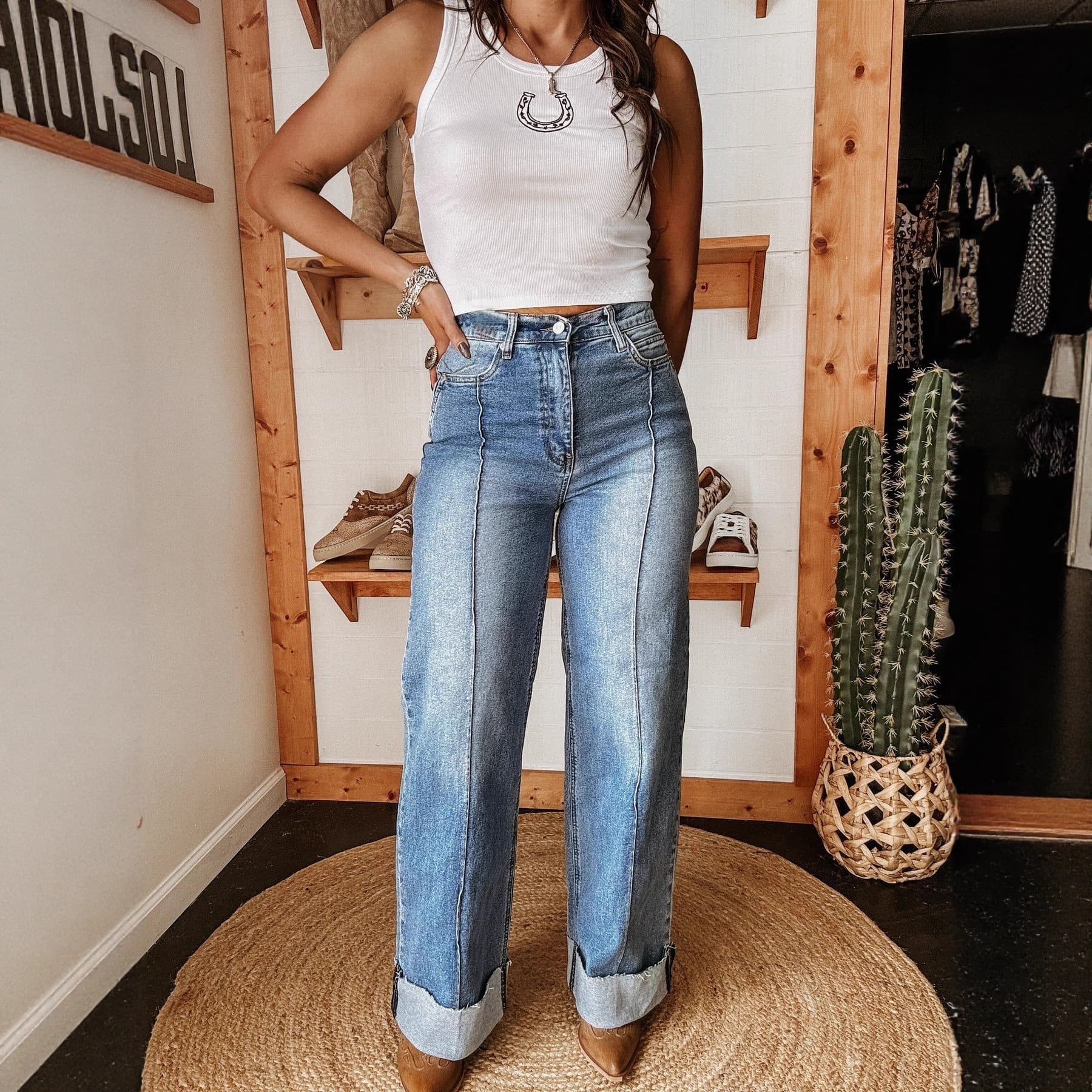 Women's Clothing Stretch Washed Straight Leg Jeans - High Waist Distressed Denim Pants For Streetwear Fashion​​