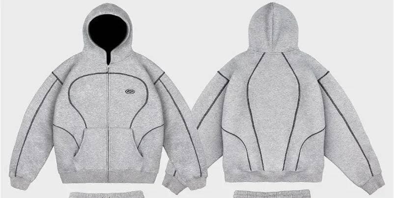 Ensemble sweat à capuche et jogging brodé tendance pour homme – Tenue décontractée ample style streetwear hip-hop pour le printemps