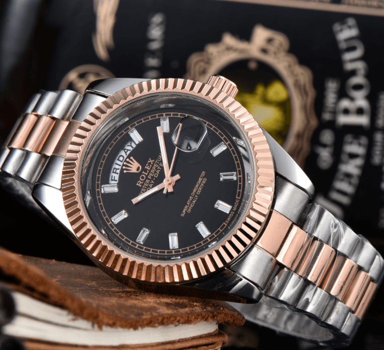 Montre de luxe pour homme, bracelet en acier, style business, double date, collection Executive.