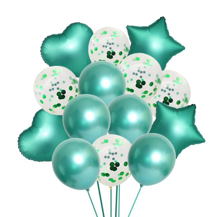 18 Inch Metallic Confetti Balloon Set, 12 Inch Mirror Chrome Latex Balloons For Parties, Weddings, Birthdays