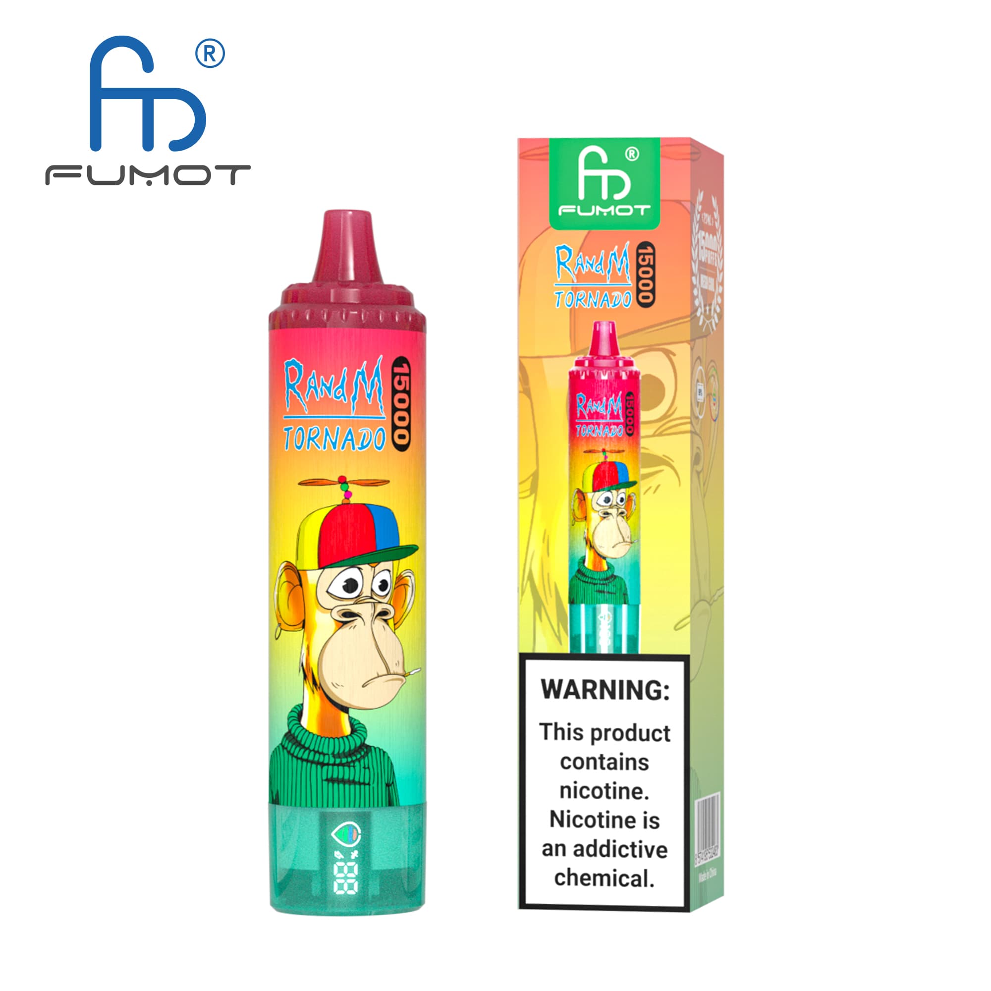 15PCS 15000 Puffs RANDM TORNADO Fraise Kiwi Saveur Fruitée Jetables Vape Cigarettes Électroniques Appareil Kit De Démarrage