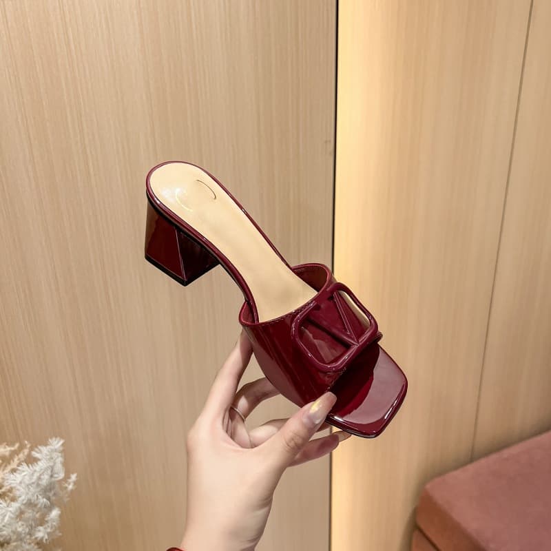 Sandales à talons hauts pour femmes, version haute, bout carré, mode, slim, couleur abricot, été