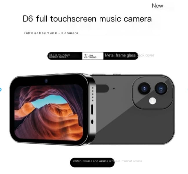 D6 Three Camera Home 64 Megapixel HD CCD Digital Music Camera Touchable Card Machine