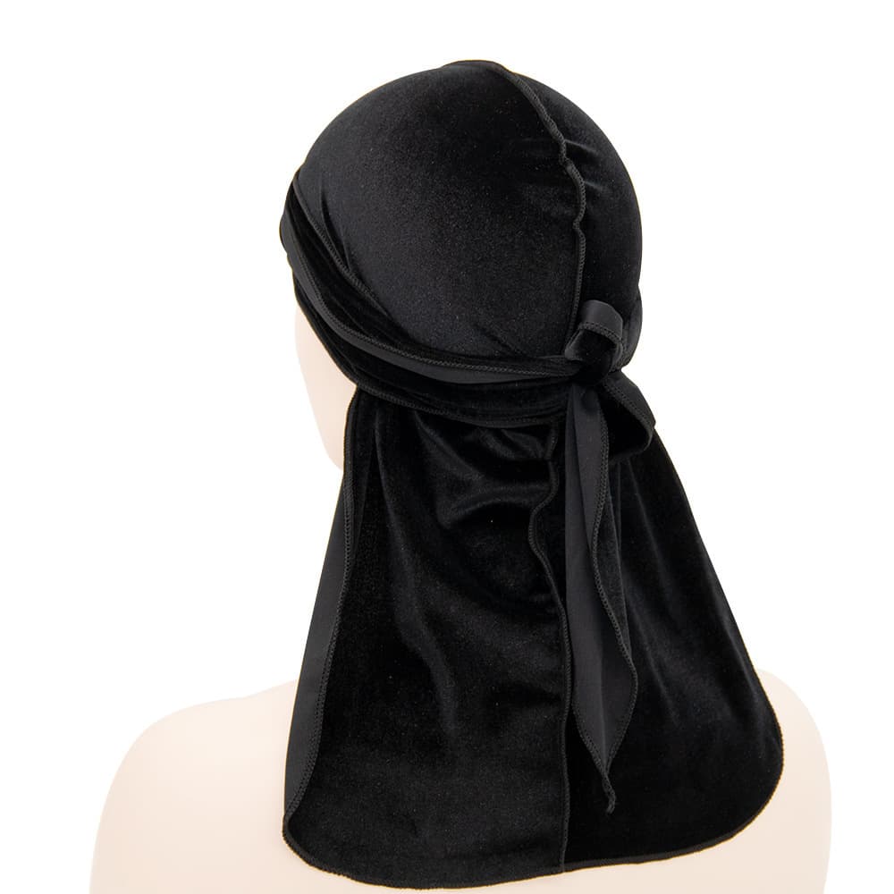Chapeau de pirate unisexe en velours à longue queue, chapeau populaire à longue queue, durags en velours