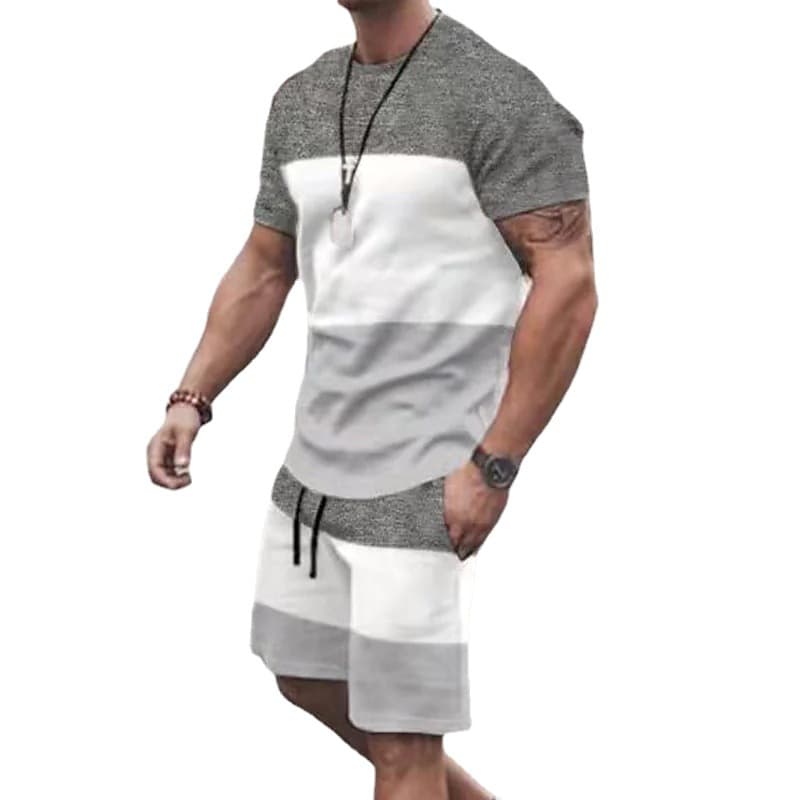 Men's 3D Digital Printing Shorts Short-Sleeved T-Shirt Suit Tennis Shirt Casual Sports Suit