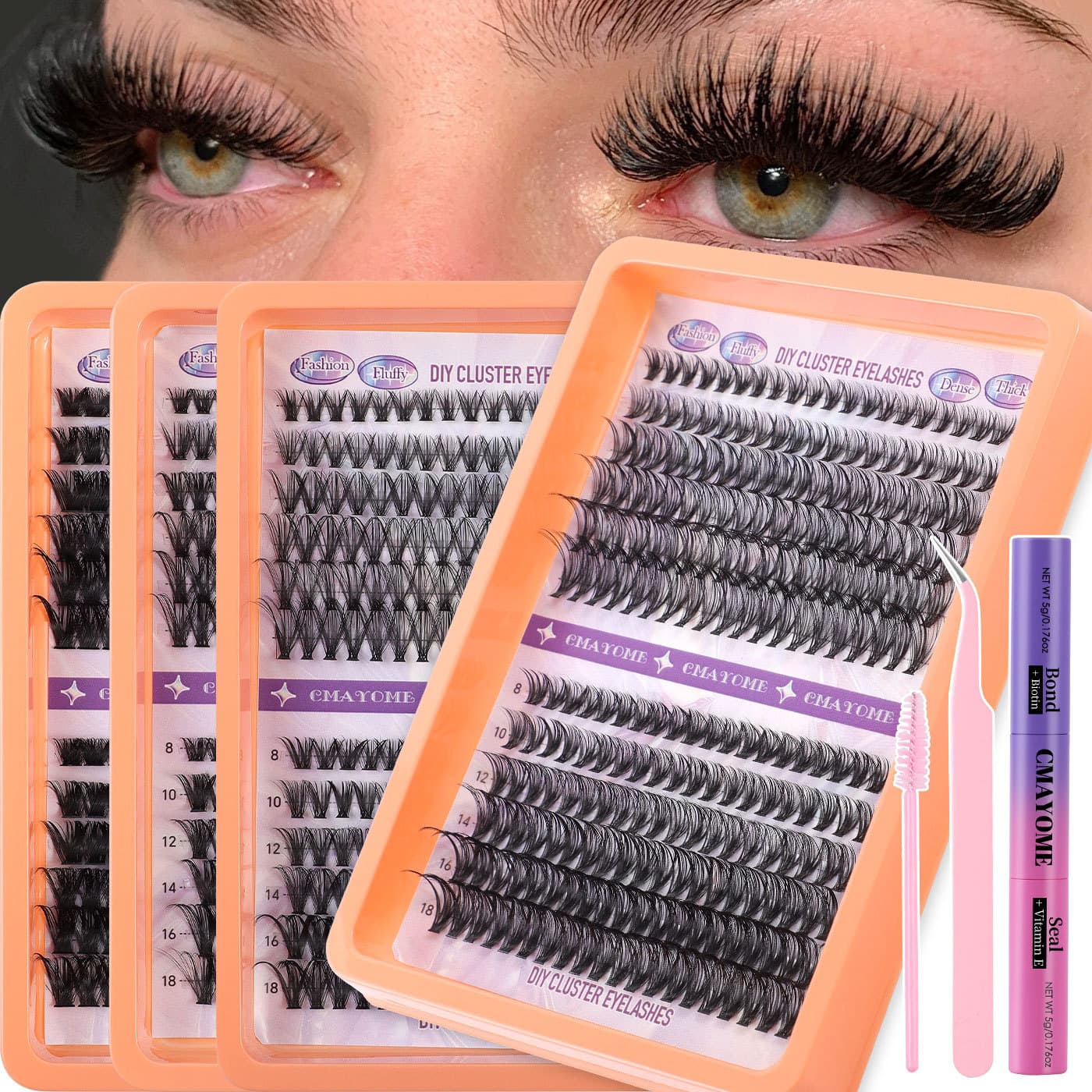 Beauty & Health False Eyelashes Extension Suit Single Tuft Of Hair 280 Tufts Of Dense Makeup Big Eye D Curled Eyelashes