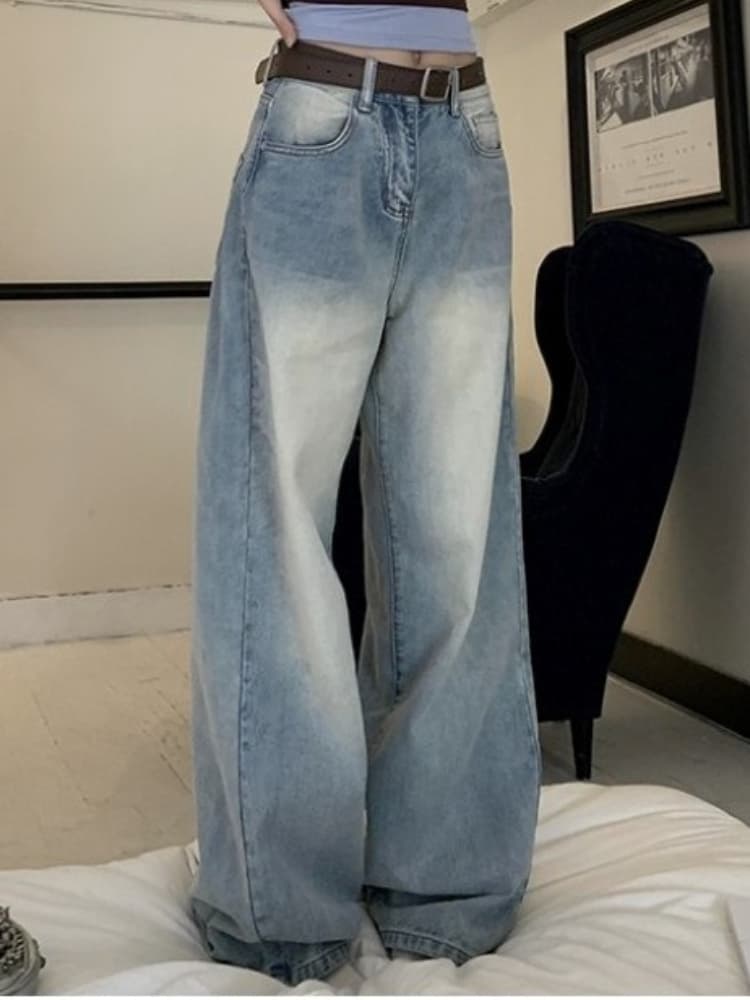 K Jeans For Niche, Age Reducing, Loose, Breathable, Wide Leg Casual Pants For Women. No Belt Or Other Accessories