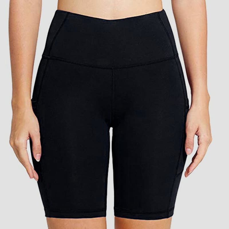 Women’s Clothing Solid Color High Waist Hip Lift Stretch Running Fitness Five Point Yoga Pants Breathable Quick Drying Tight Sports Shorts