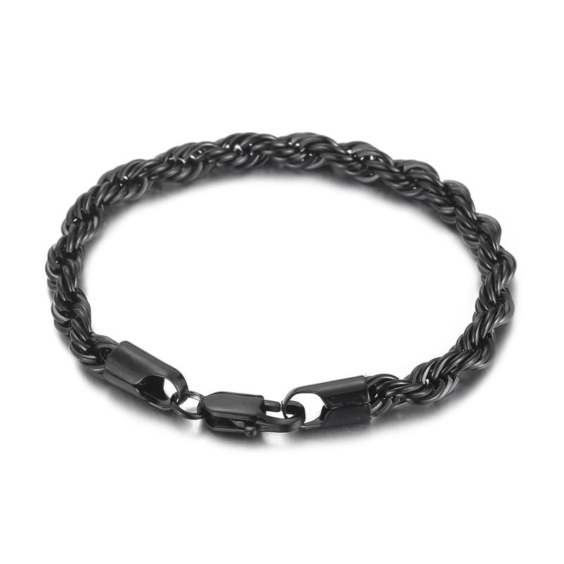 Bracelets pour hommes en acier titane, bijoux tendance, simples, avec boucle torsadée, 4/6/8 mm