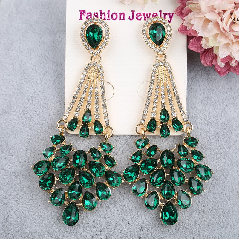 European And American Style Retro Crystal Bridal Dress Matching Accessories Women's Drop Earrings Directly From