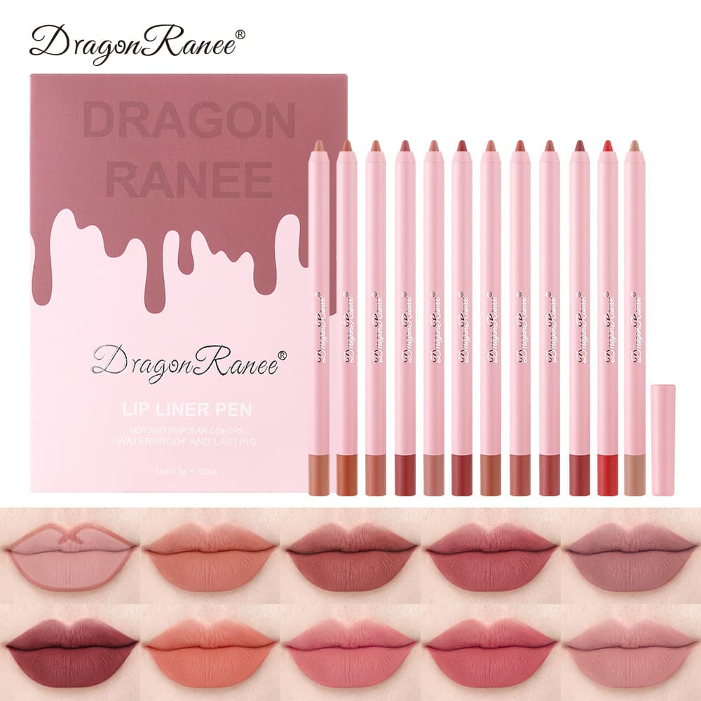 Waterproof Matte Lip Liner Pencil Set - Long-Lasting Lip Contouring Kit, Smudge-Proof Lip Liner Lipstick Pen Combo