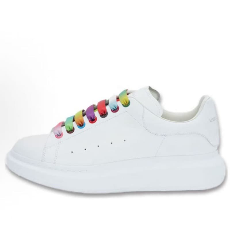 Baskets décontractées à semelle épaisse en cuir de vachette pleine fleur, chaussures à plateforme style McQueen, rehaussantes, tendance original