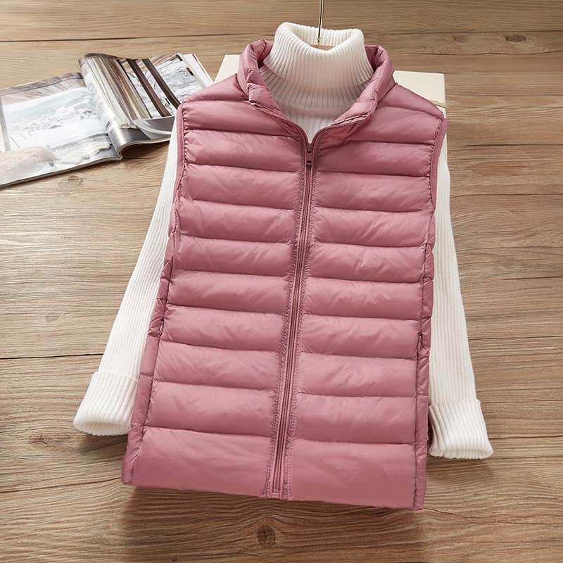 Women's Clothing new style lightweight winter coats jacket women's short Korean style stand up collar vest waistcoat large size vest jacket trend