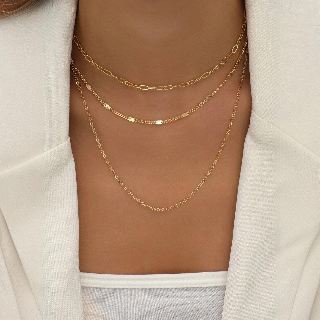 Jewelry, simple and versatile, light luxury, retro, geometric, multi layered, cross layered, multi layered necklace for girls