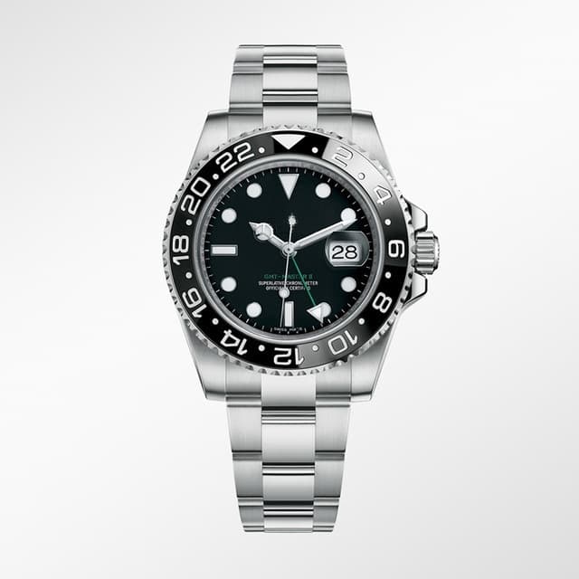 Montre mécanique automatique GMT-Master pour homme, entièrement en acier inoxydable