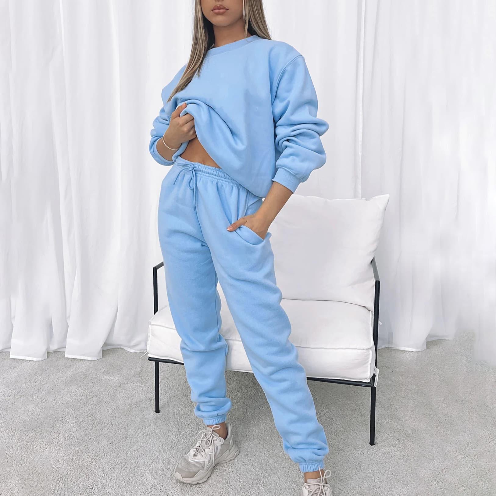 Ensemble deux pièces décontracté pour femme ALO, veste sweat-shirt à demi-zip confortable, idéal pour l'automne et l'hiver