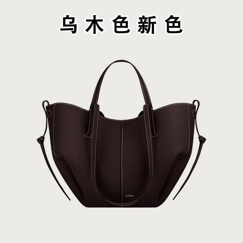 Sac cabas de luxe transfrontalier New Cyme en cuir polene, grande capacité, idéal pour les déplacements des femmes.