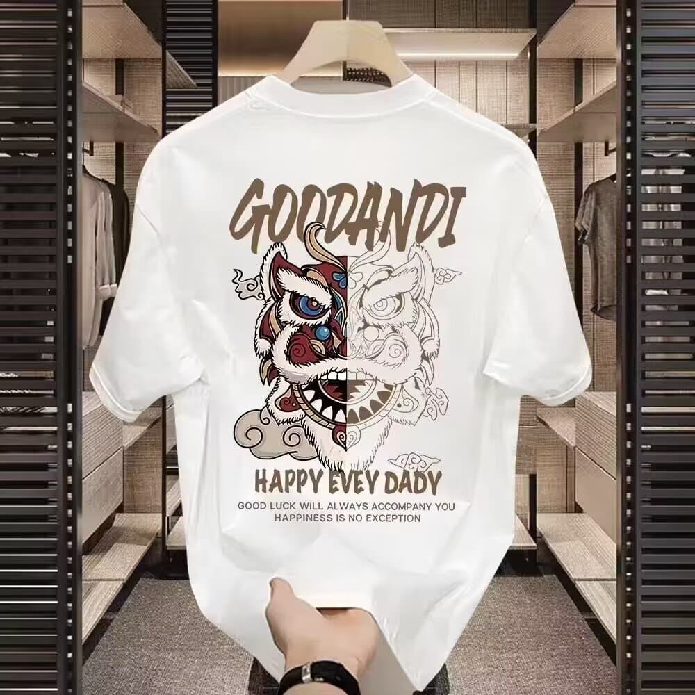 T-shirt d'été à manches courtes pour femme, collection tendance, coupe ample et décontractée, imprimé, manches courtes, noir.