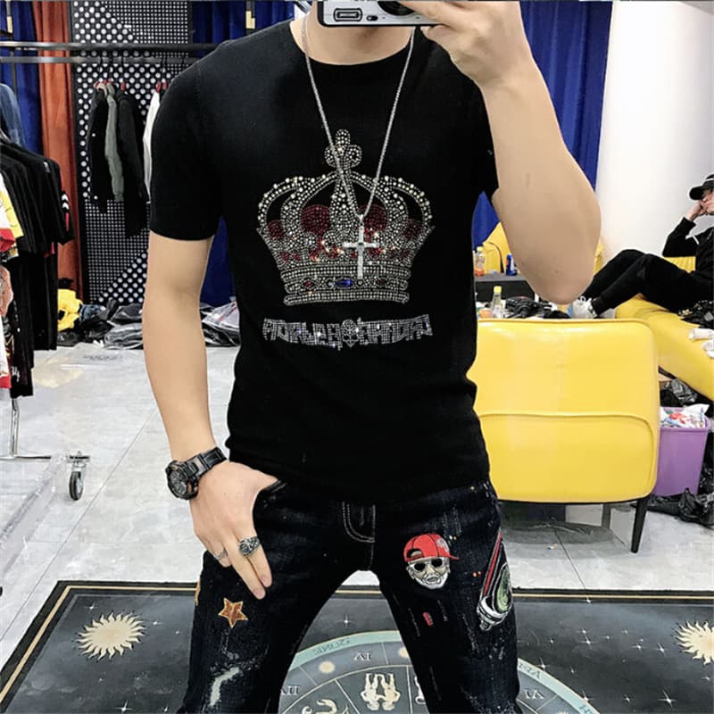 Men's T-shirt, men's summer new style hot stamping fashionable T-shirt