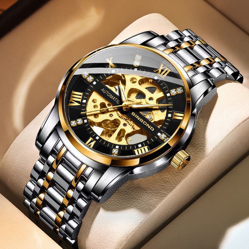 Watch Men's Automatic Mechanical Watch Hollow Glow-in-the-dark Waterproof Students Simple Fashion Trend Men's Watch