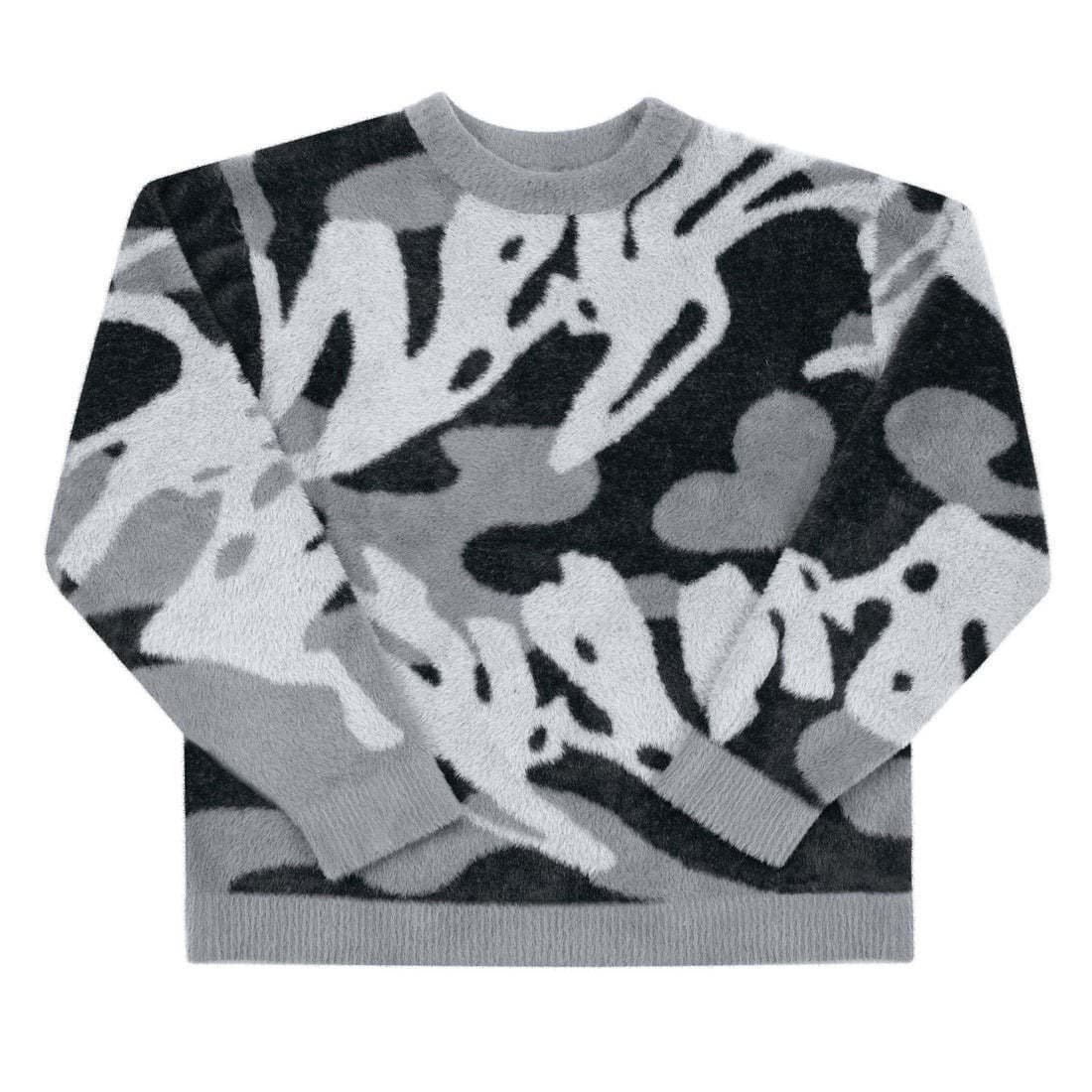 ​​"Vintage Boho Knit Sweater - Artistic Hand-Painted Pullover For Urban Explorers"​​