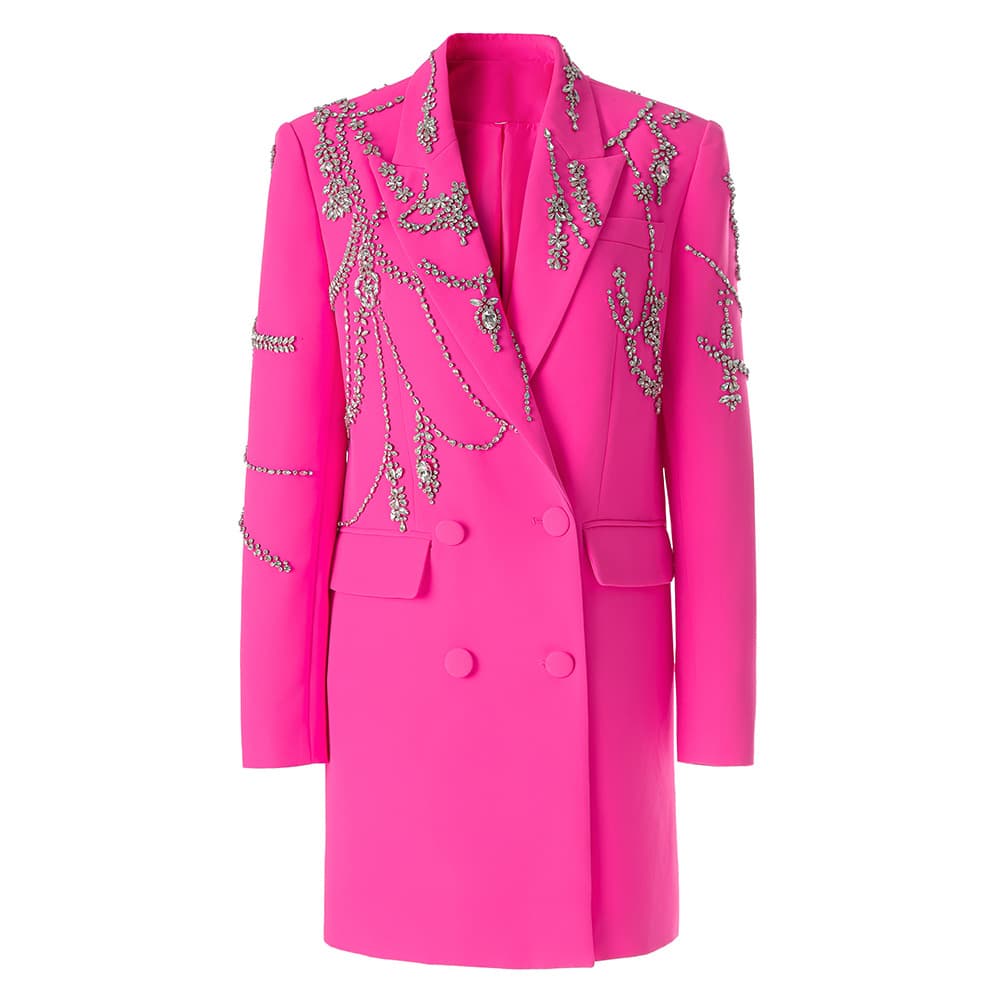 Women's Clothing super heavy beaded suit dress rose red temperament dress skirt