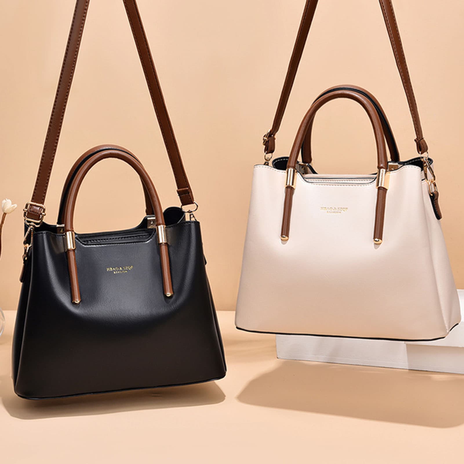 Lihanbao Lady Bag Simplicity Multi-layer Portable Handle Exquisite Clothing Matching Leather Women Large Hobo Tote Bag Daily Life Use-Dark Blue