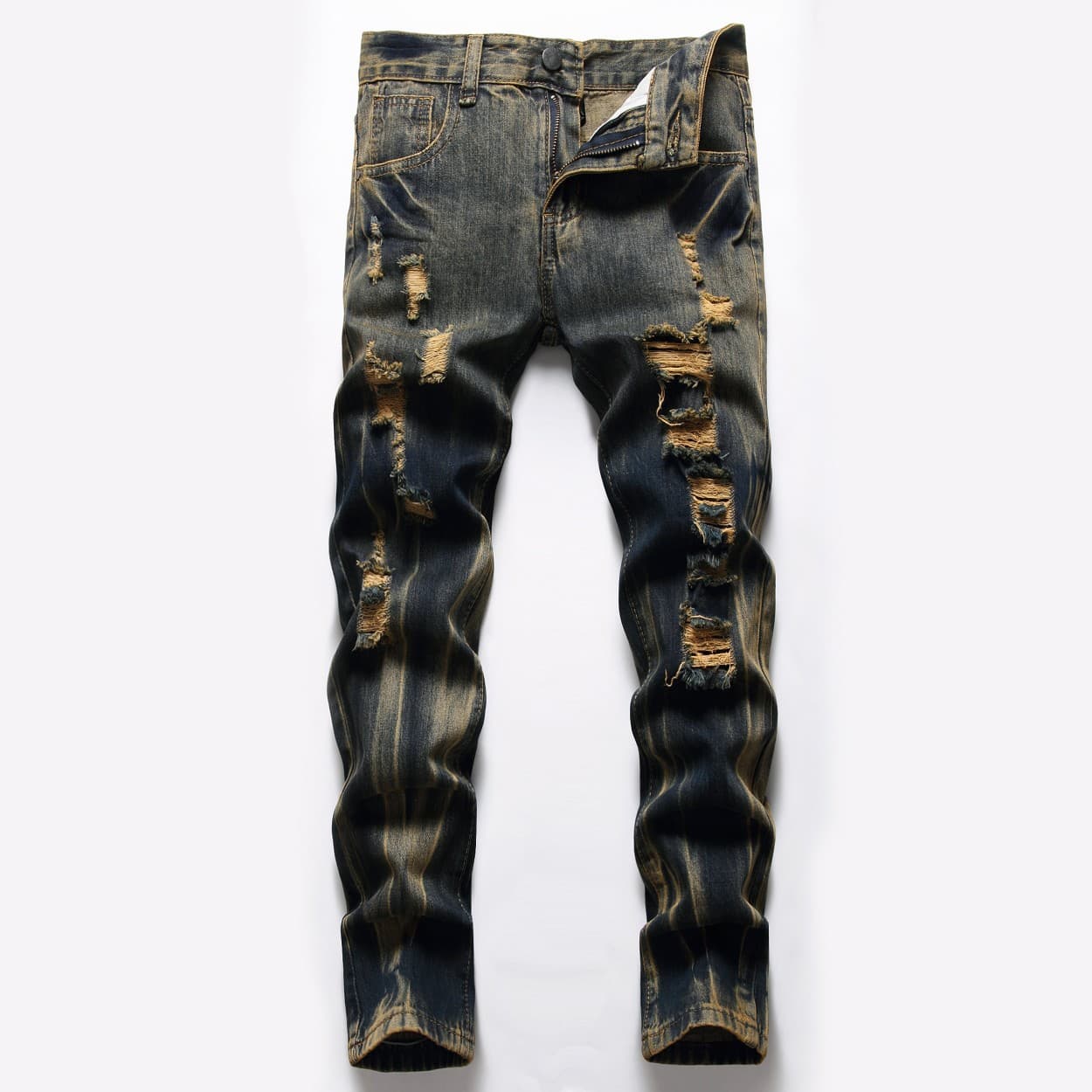 Mother & Kids Boys Children's Clothing Multi Process Washed Straight Tube Hole Spot Jeans
