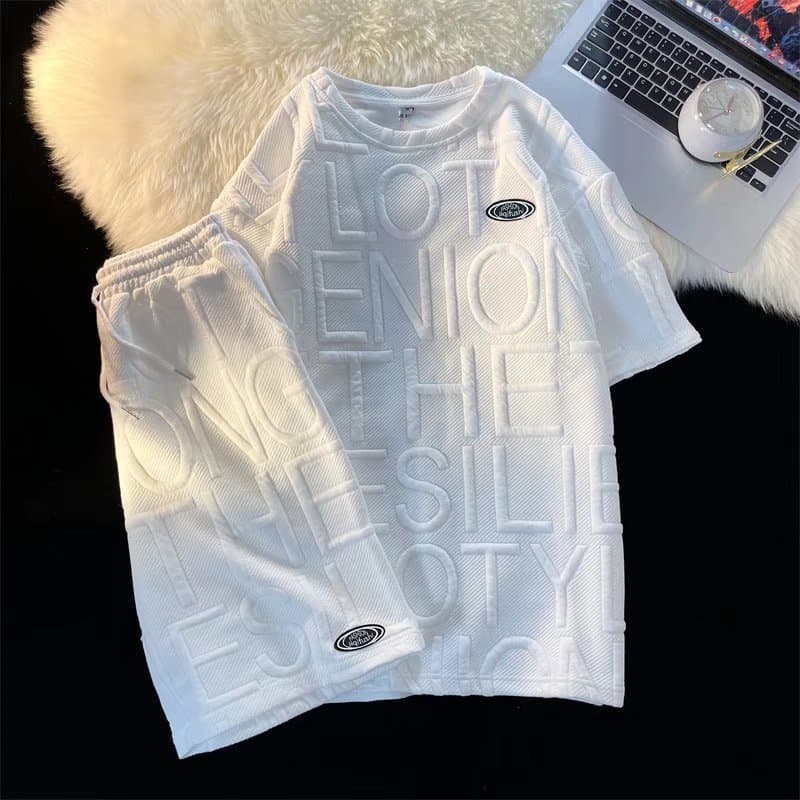 Teenage Clothing Waffle suit trendy half pants loose casual sports trend basketball five-point pants