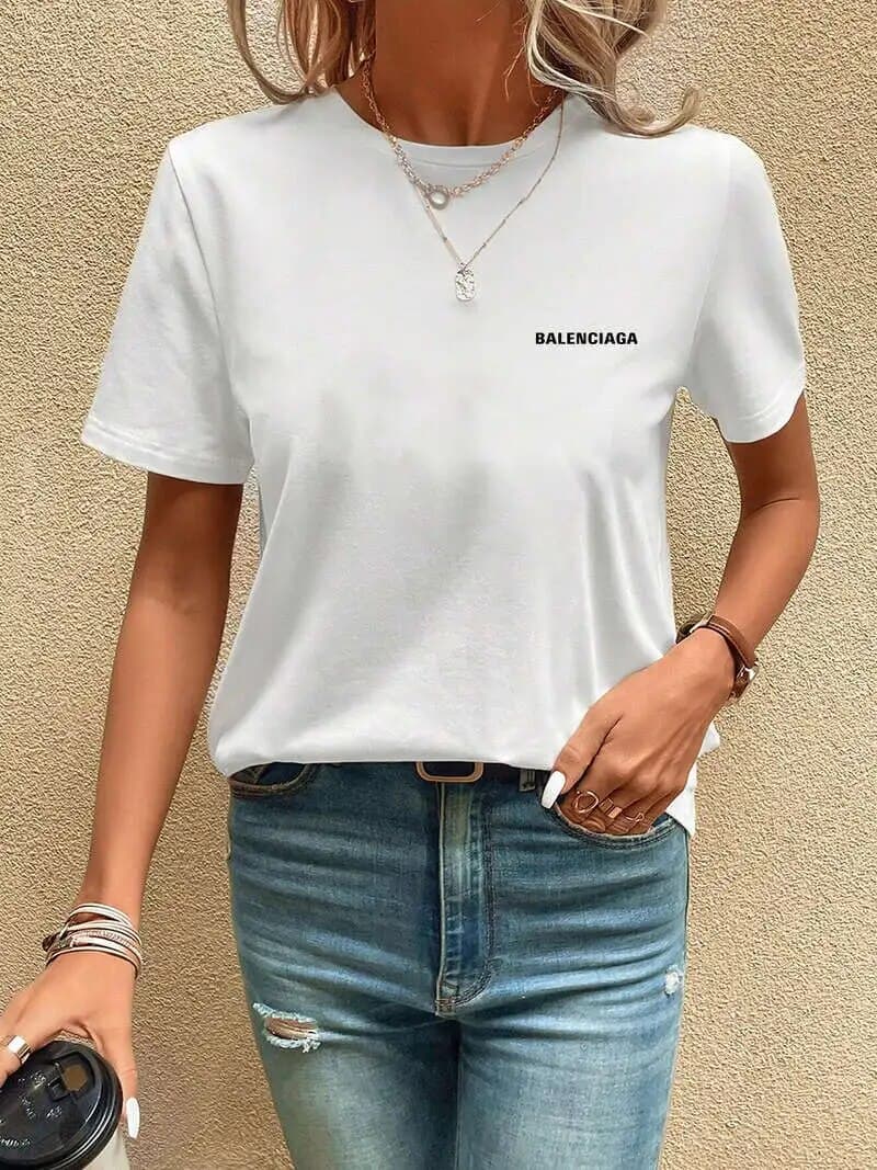 2024 nouveau coton mode sens impression T-shirt à manches courtes femme été marée ample cent hauts 100% coton
