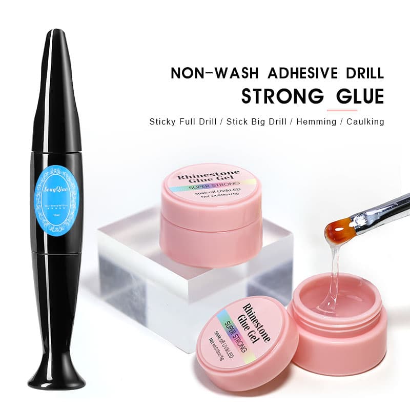 Arte Clavo Strong Glue Nail Art Gel Rhinestones Decorations No Wipe Jewelry For Rhinestone Crystal DIY Manicure Nail Art Tools