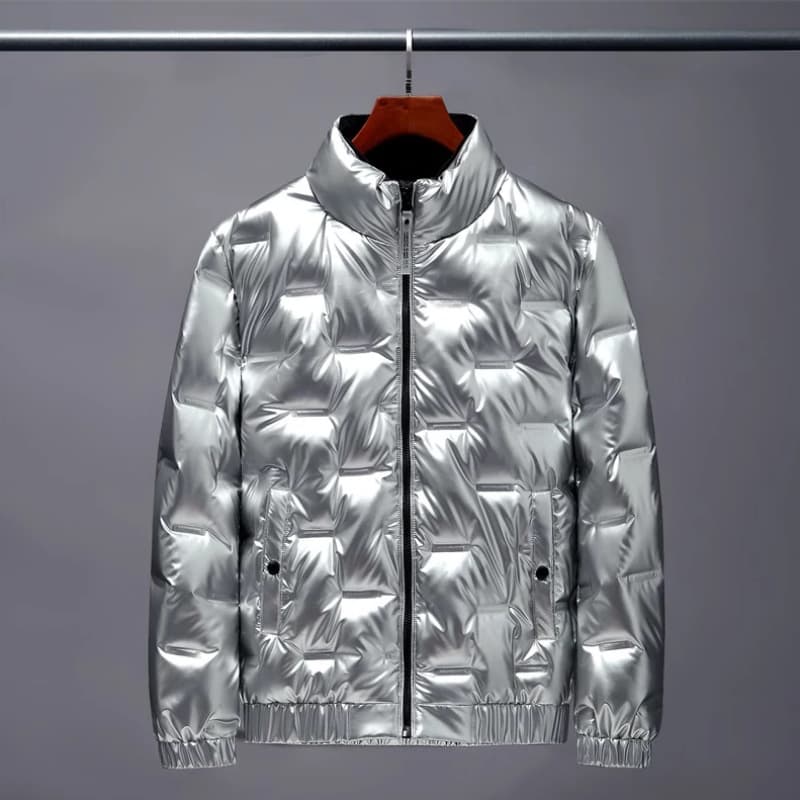 Men's Clothing new Korean style stand up collar wash free thin white duck cotton winter men's jacket men