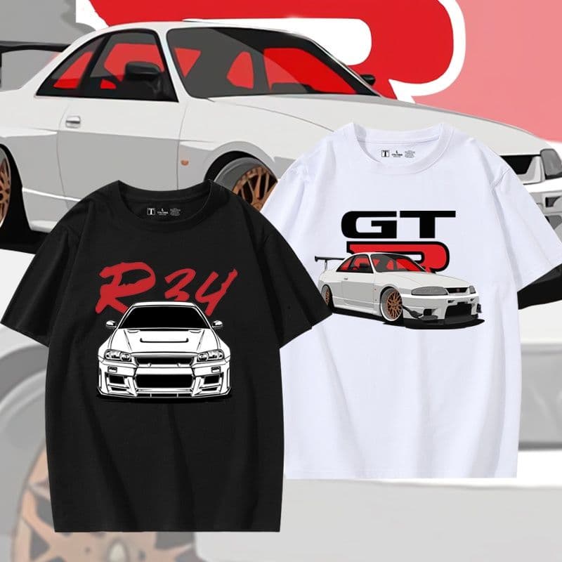 Dongying Ares GTR-R34 Skyline Car Modification Cotton Short Sleeve T-Shirt Cotton Loose Clothes