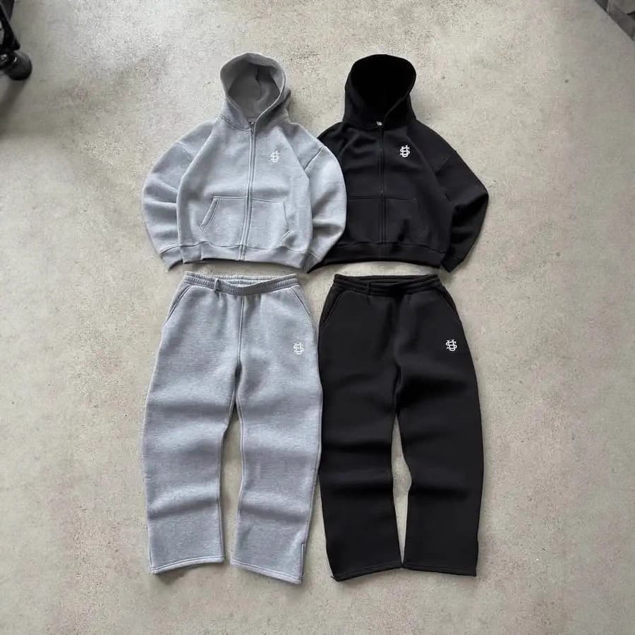 Men's Clothing Autumn/Winter Men's Trendy Hooded Letter Embroidered Sporty Casual Comfort Suit